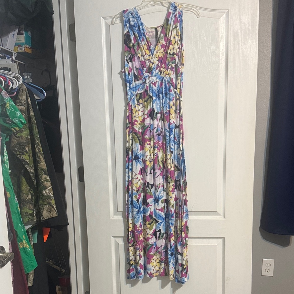 Skye's the Limit Floral Maxi Dress - Blue and Purple